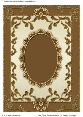Oval Frame Blank Card Base for Various Occasions 2