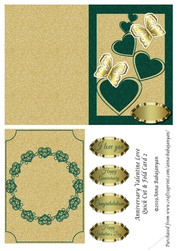 Anniversary Valentine Love Quick Cut & Fold Card 2