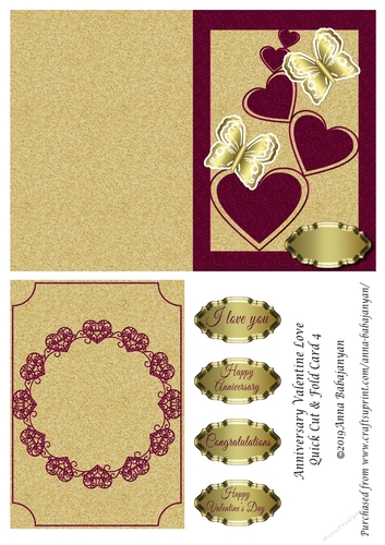 Anniversary Valentine Love Quick Cut & Fold Card 4