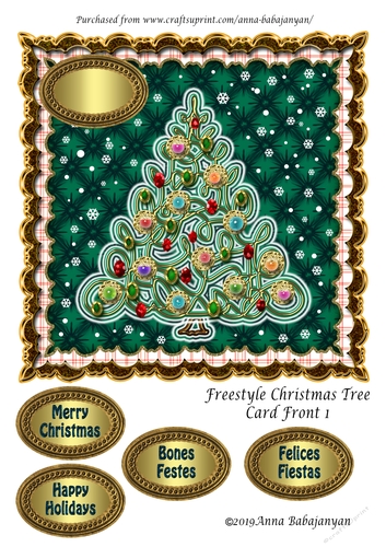 Freestyle Christmas Tree Card Front 1