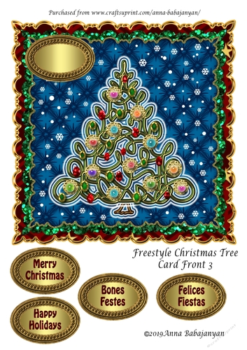 Freestyle Christmas Tree Card Front 3