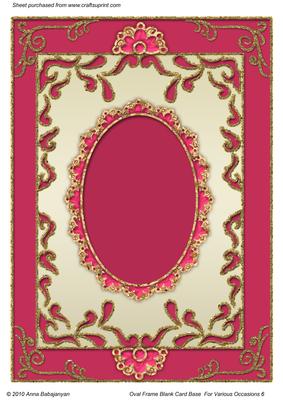 Oval Frame Blank Card Base for Various Occasions 6