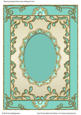 Oval Frame Blank Card Base for Various Occasions 8