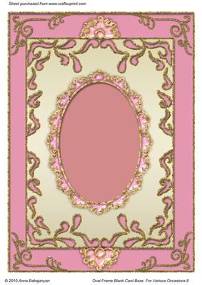 Oval Frame Blank Card Base for Various Occasions 9