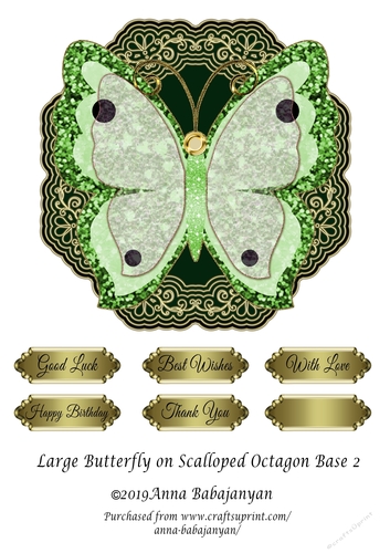Large Butterfly on Scalloped Octagon Base 2
