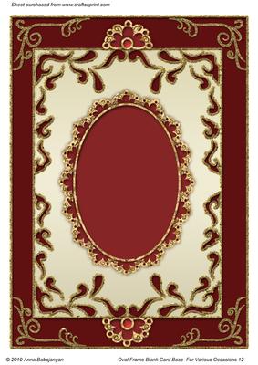 Oval Frame Blank Card Base for Various Occasions 12
