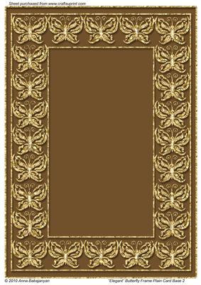 Elegant Butterfly Frame Plain Card Base 2