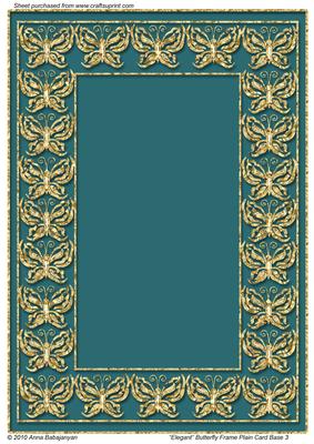 Elegant Butterfly Frame Plain Card Base 3