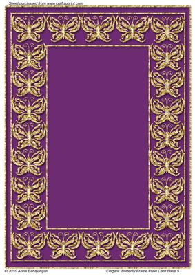 Elegant Butterfly Frame Plain Card Base 5