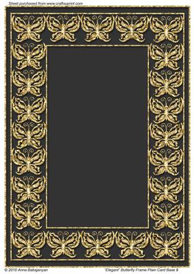 Elegant Butterfly Frame Plain Card Base 9
