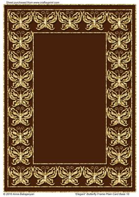 Elegant Butterfly Frame Plain Card Base 10