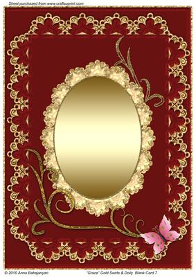 Grace Gold Swirls & Doily Blank Card 7