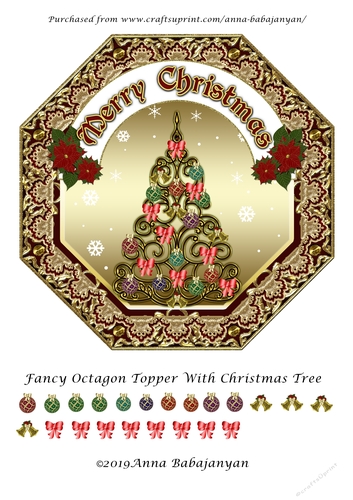 Fancy Octagon Topper With Christmas Tree
