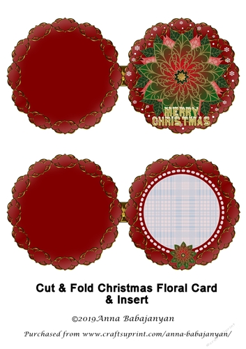 Cut & Fold Christmas Floral Card & Insert
