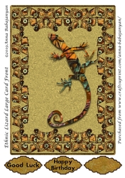 Ethnic Lizard Large Card Front