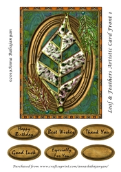 Leaf & Feathers Artistic Card Front 1