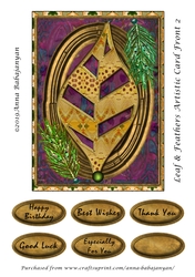 Leaf & Feathers Artistic Card Front 2
