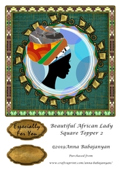 Beautiful African Lady Square Topper 2