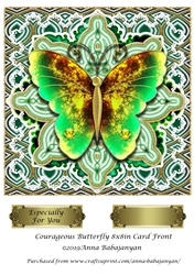 Courageous Butterfly 8x8in Card Front