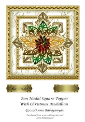 Bon Nadal Square Topper With Christmas Medallion