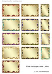 Blank Rectangle Frame Labels
