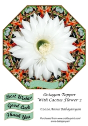 Octagon Topper With Cactus Flower 2