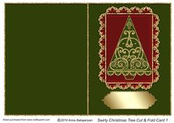 Swirly Christmas Tree Cut & Fold Card 1