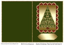 Swirly Christmas Tree Cut & Fold Card 2