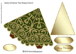 Swirly Christmas Tree Shaped Card 2