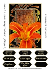 Feelings Orange Lily on Artistic Frame