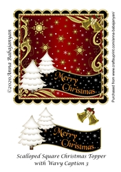 Scalloped Square Christmas Topper with Wavy Caption 3
