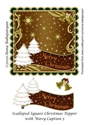 Scalloped Square Christmas Topper with Wavy Caption 5