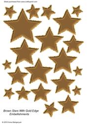 Brown Stars with Gold Edge Embellishments