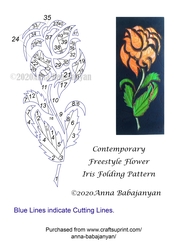 Contemporary Freestyle Flower Iris Folding Pattern