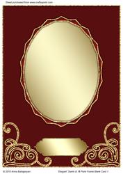 Elegant Swirls & 18 Point Frame Blank Card 1