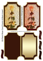 Oil Paint Rose Card Fronts & Blank Insert