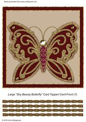 Large Shy Beauty Butterfly Card Topper/ Card Front 1