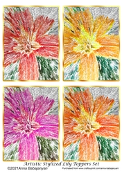 Artistic Stylized Lily Toppers Set