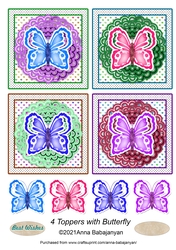 4 Toppers with Butterfly