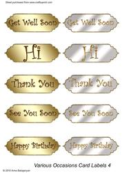 Various Occasions Card Labels (4)
