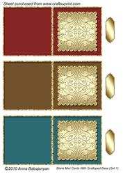 Blank Mini Cards with Scalloped Base (set 1)