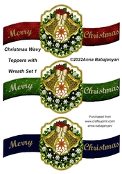Christmas Wavy Toppers with Wreath Set 1