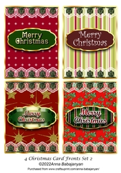 4 Christmas Card Fronts Set 2