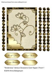 Tenderness Various Occasions Card Topper / Front 1