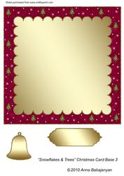 Snowflakes & Trees Christmas Card Base 3