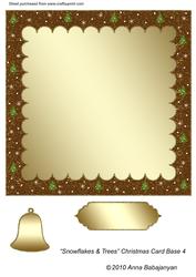 Snowflakes & Trees Christmas Card Base 4