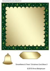 Snowflakes & Trees Christmas Card Base 5