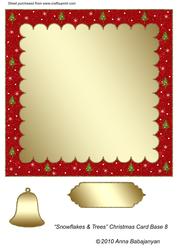 Snowflakes & Trees Christmas Card Base 8