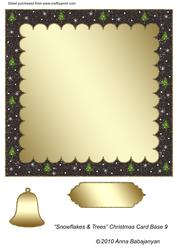 Snowflakes & Trees Christmas Card Base 9