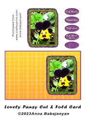 Lovely Pansy Cut & Fold Card